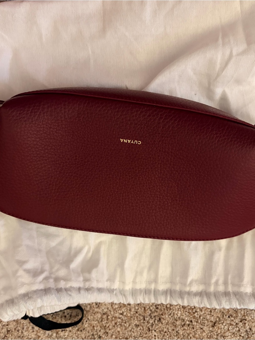 Cuyana Leather Makeup Pouch in Burgundy